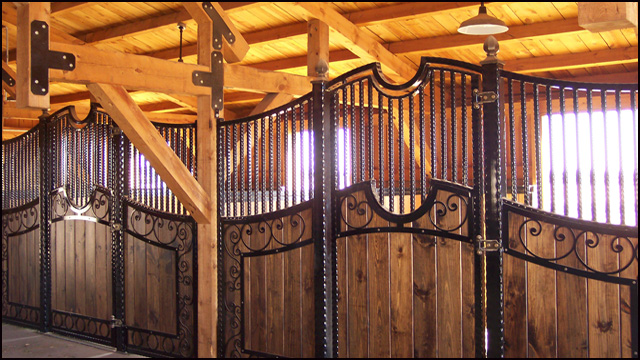 Custom barn with iron gates
